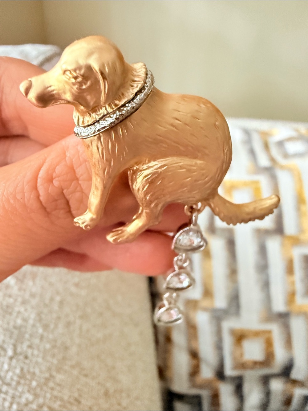 Gold Dog Pendant Charm Necklace - Unbranded